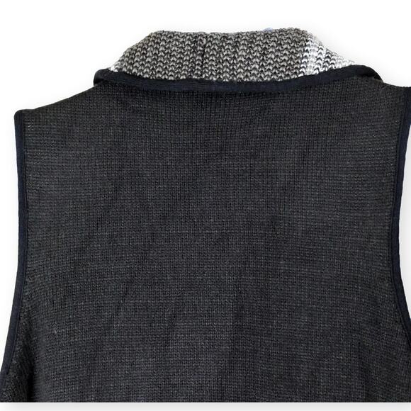 Chico's Black White Patchwork Open Tunic Sweater Vest 16 - Picture 7 of 9